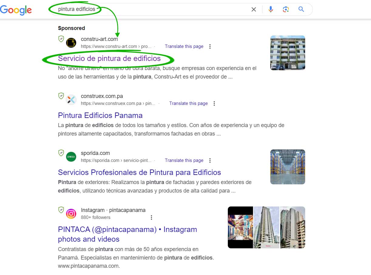 publicidad en el Buscador de google